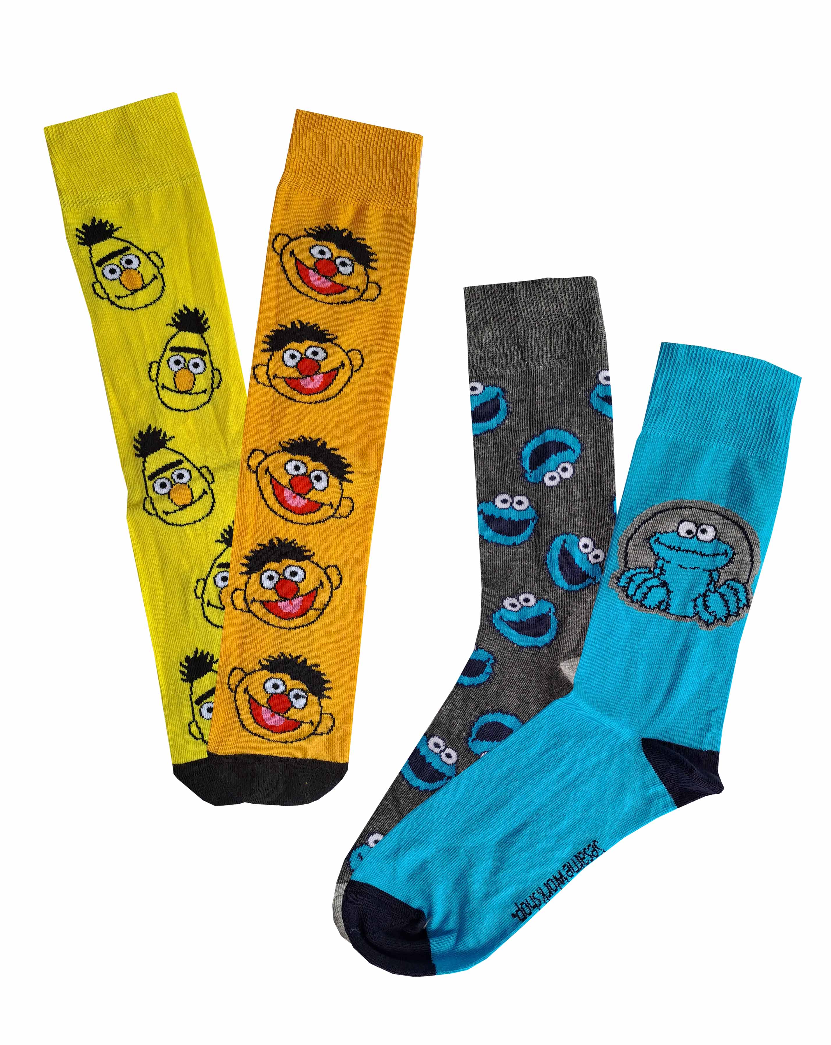 Mens 4pk Cookie & Bert Ernie Socks