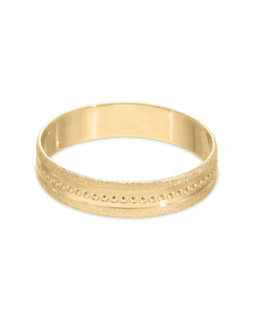 Ladies 9 Carat Gold Pitted Detail Wedding Ring