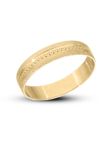 Ladies 9 Carat Gold Pitted Detail Wedding Ring