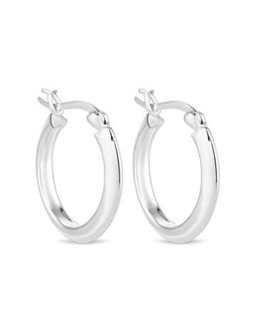 Simply Silver Sterling Silver 925 Thick Hoop Earrings