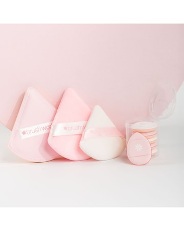 Brushworks Puff It Pretty Large Makeup Puff & Sponge Set