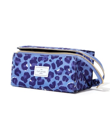 The Flat Lay Co. Open Flat Box Bag in Blue Leopard