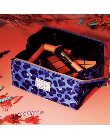 The Flat Lay Co. Open Flat Box Bag in Blue Leopard