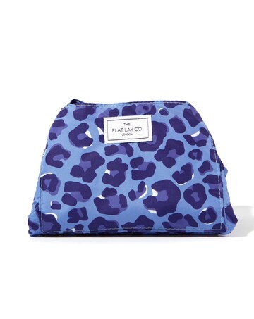 The Flat Lay Co. Drawstring Makeup Bag in Blue Leopard