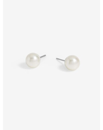 Jon Richard Silver Plated White Pearl Stud Earrings