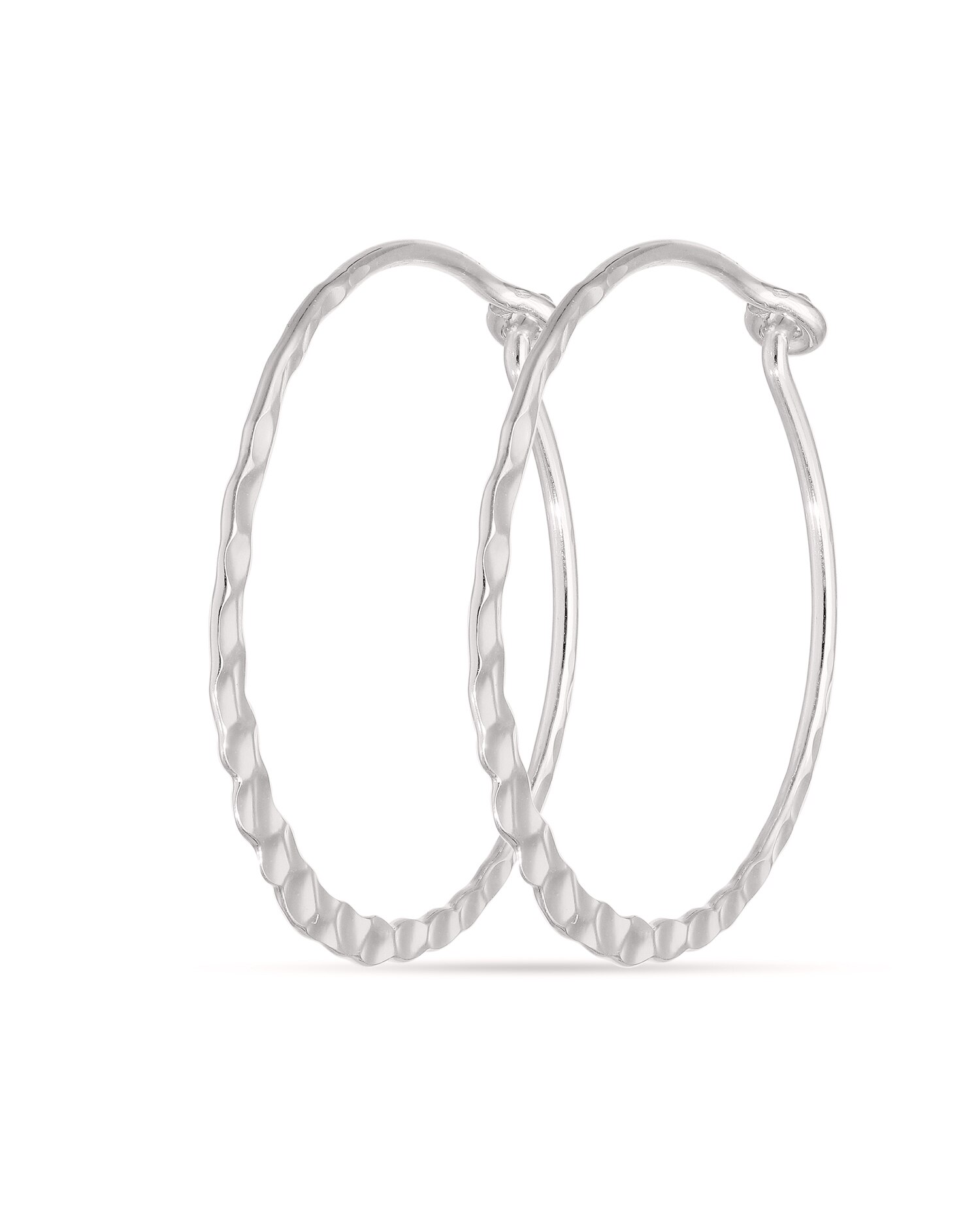 Sterling Silver Hammered Hoops