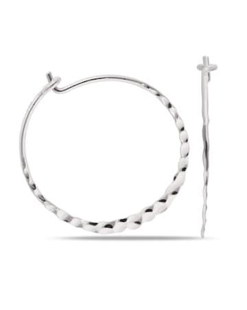 Sterling Silver 25mm Hammered Design Hoops