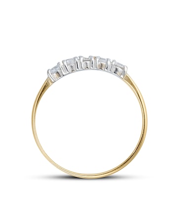 9 Carat Gold Five stone Cubic Zirconia Ring