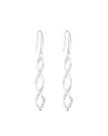 Simply Silver Sterling Silver 925 Cubic Zirconia Wrapped In Love Drop Earrings