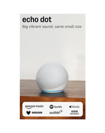 Amazon Echo Dot (5th Gen) Smart Speaker with Alexa - Glacier White
