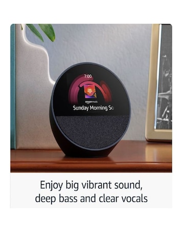 Amazon Echo Spot Smart Alarm Clock with Alexa - Blue