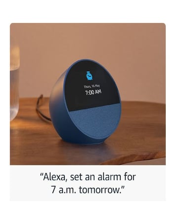 Amazon Echo Spot Smart Alarm Clock with Alexa - Blue