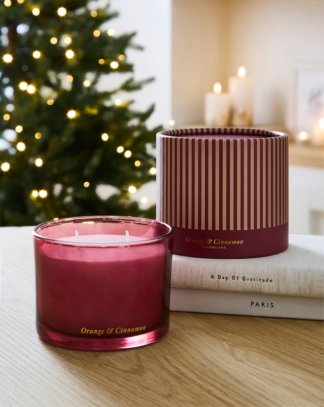 New In - Orange & Cinnamon Boxed Glass Candle