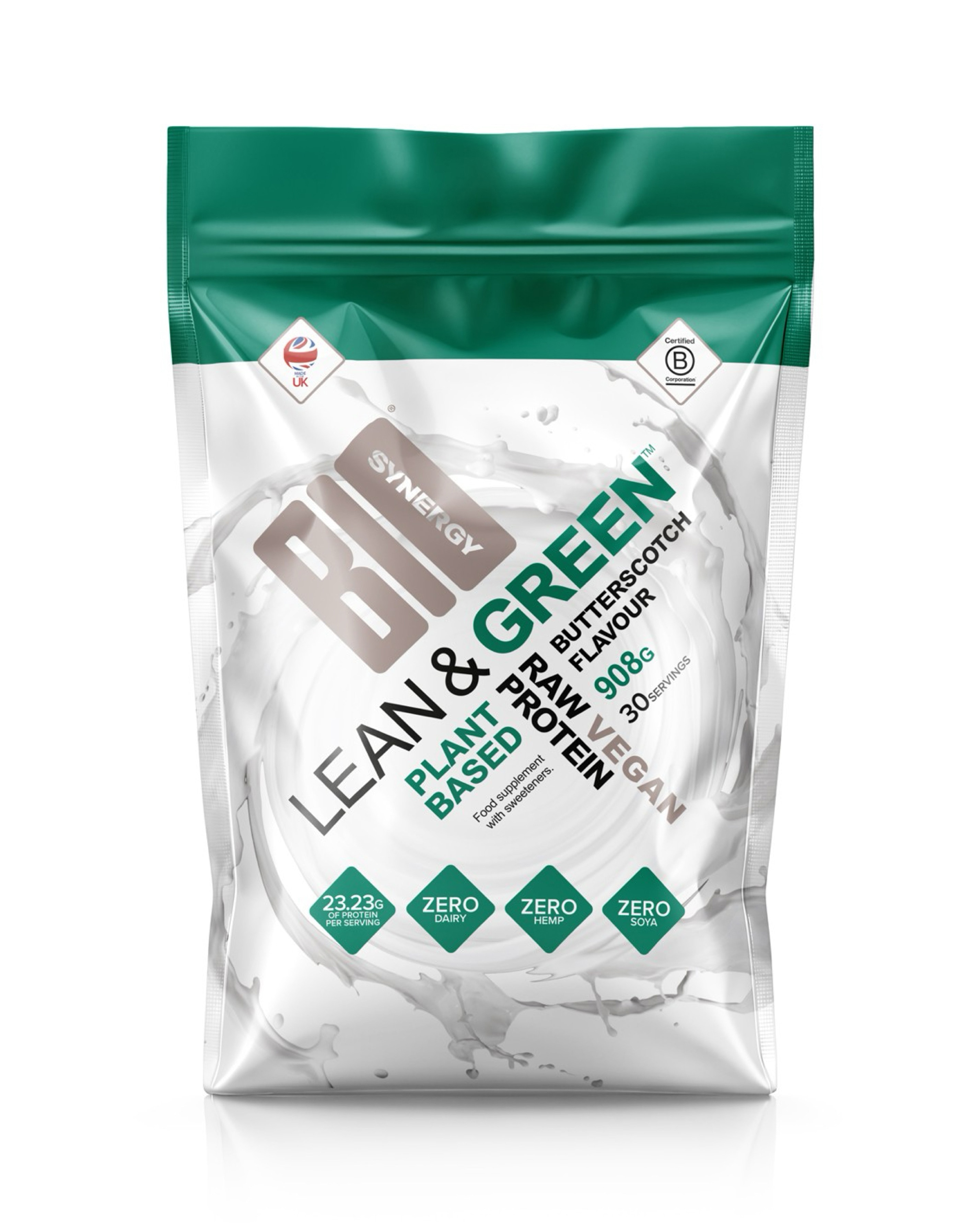 Bio-Synergy Lean & Green Vegan Protein Powder Butterscotch - 908g