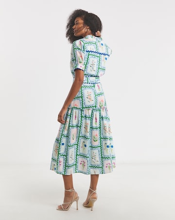 Hope & Ivy Lilth Postcard Print Maxi Dress