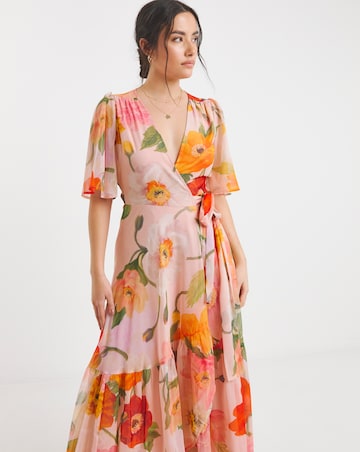 Hope & Ivy Nola Maxi Wrap Dress