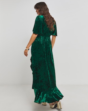 Flounce London Velvet Wrap Dress