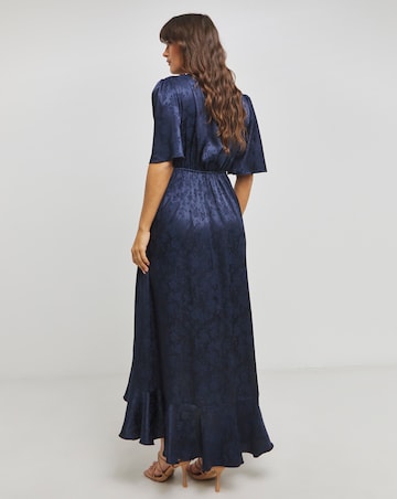 Flounce London Jacquard Wrap Maxi Dress