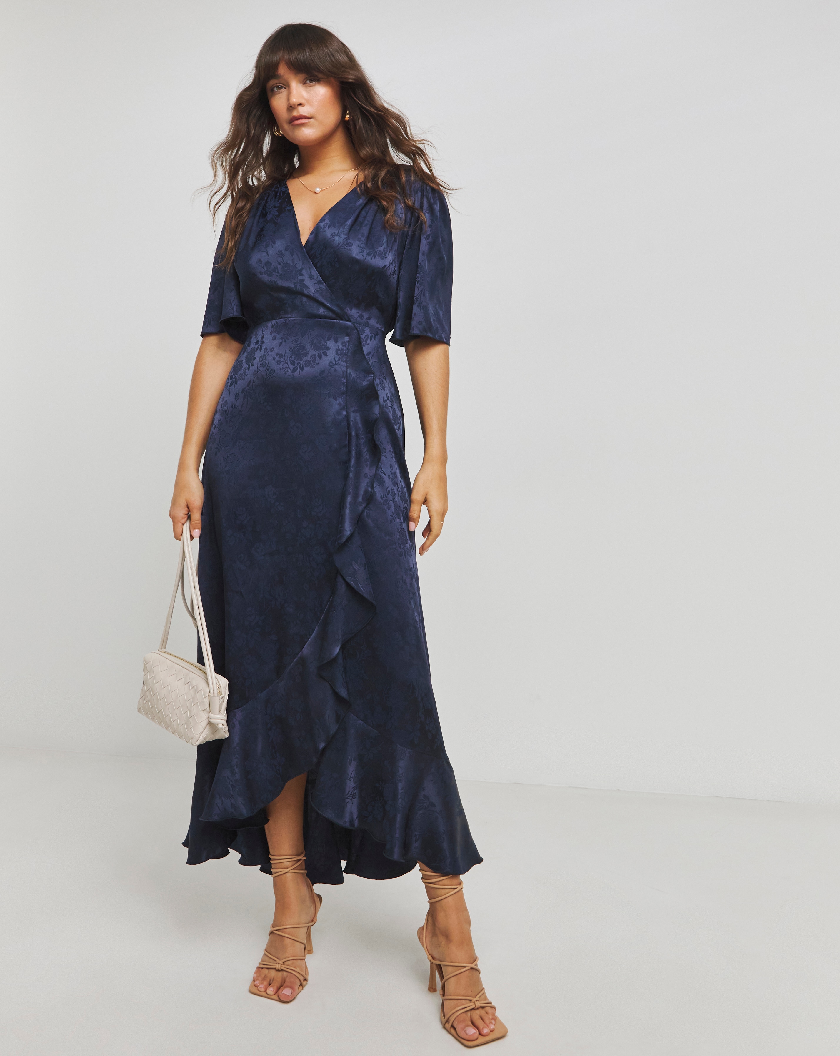Flounce London Jacquard Wrap Dress