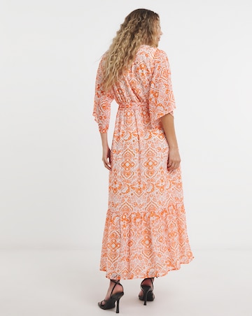 Lovedrobe Kimono Sleeve Faux Wrap Midaxi With Tie Belt