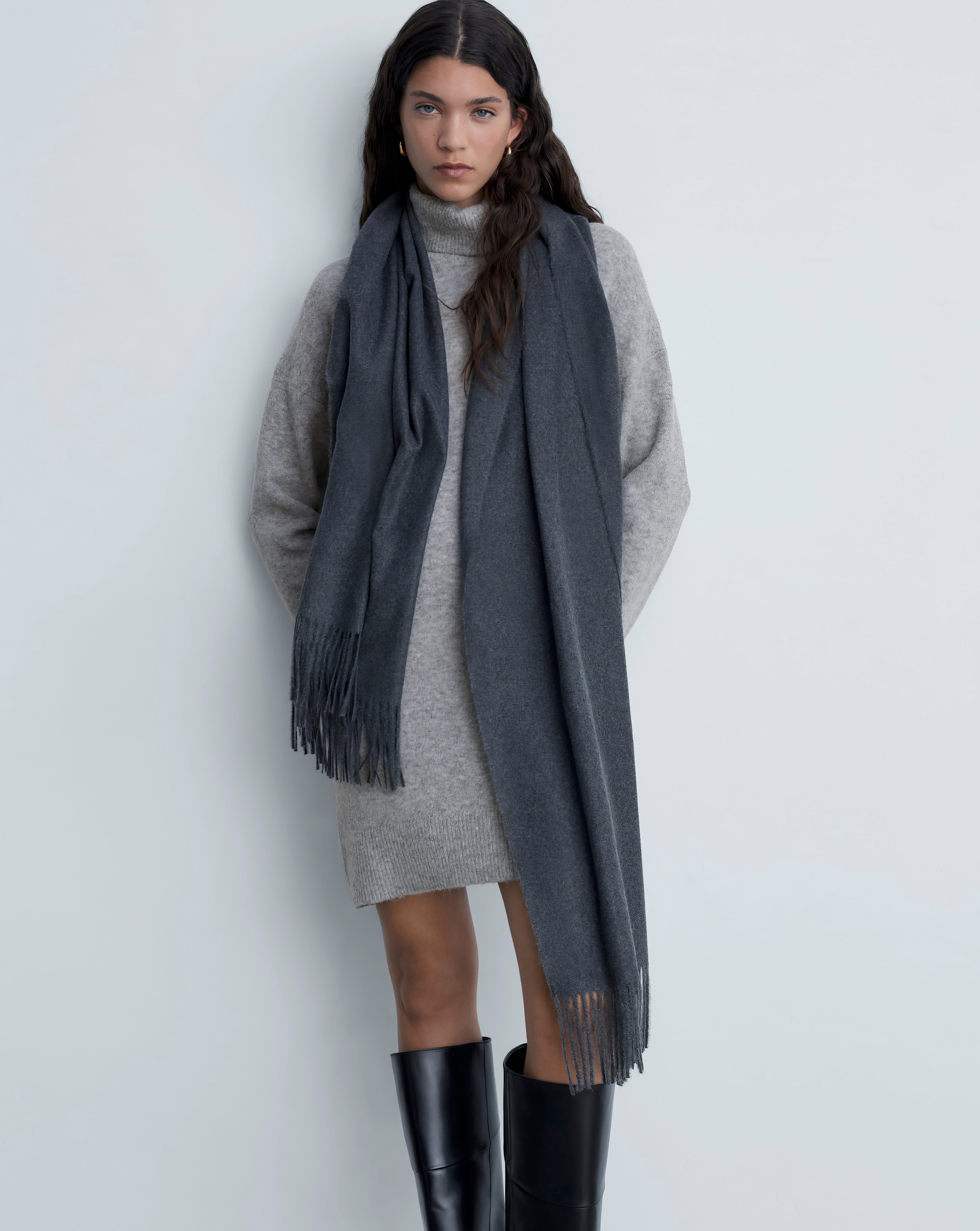 Mango Short Knitted Turtleneck Dress