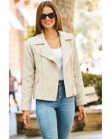 Sosandar Boucle Biker Jacket