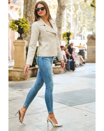 Sosandar Boucle Biker Jacket