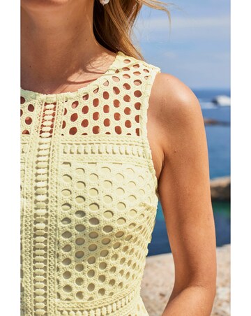 Sosandar White Lace Shift Dress