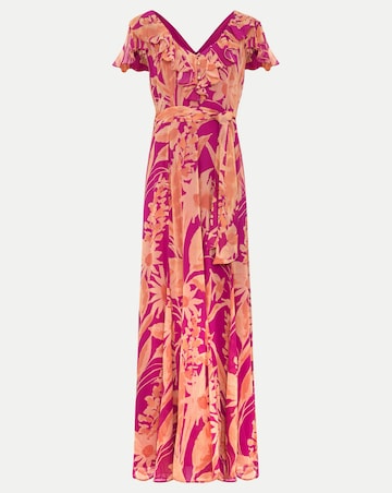 Phase Eight Dinara Printed Frill Detail Maxi Dress
