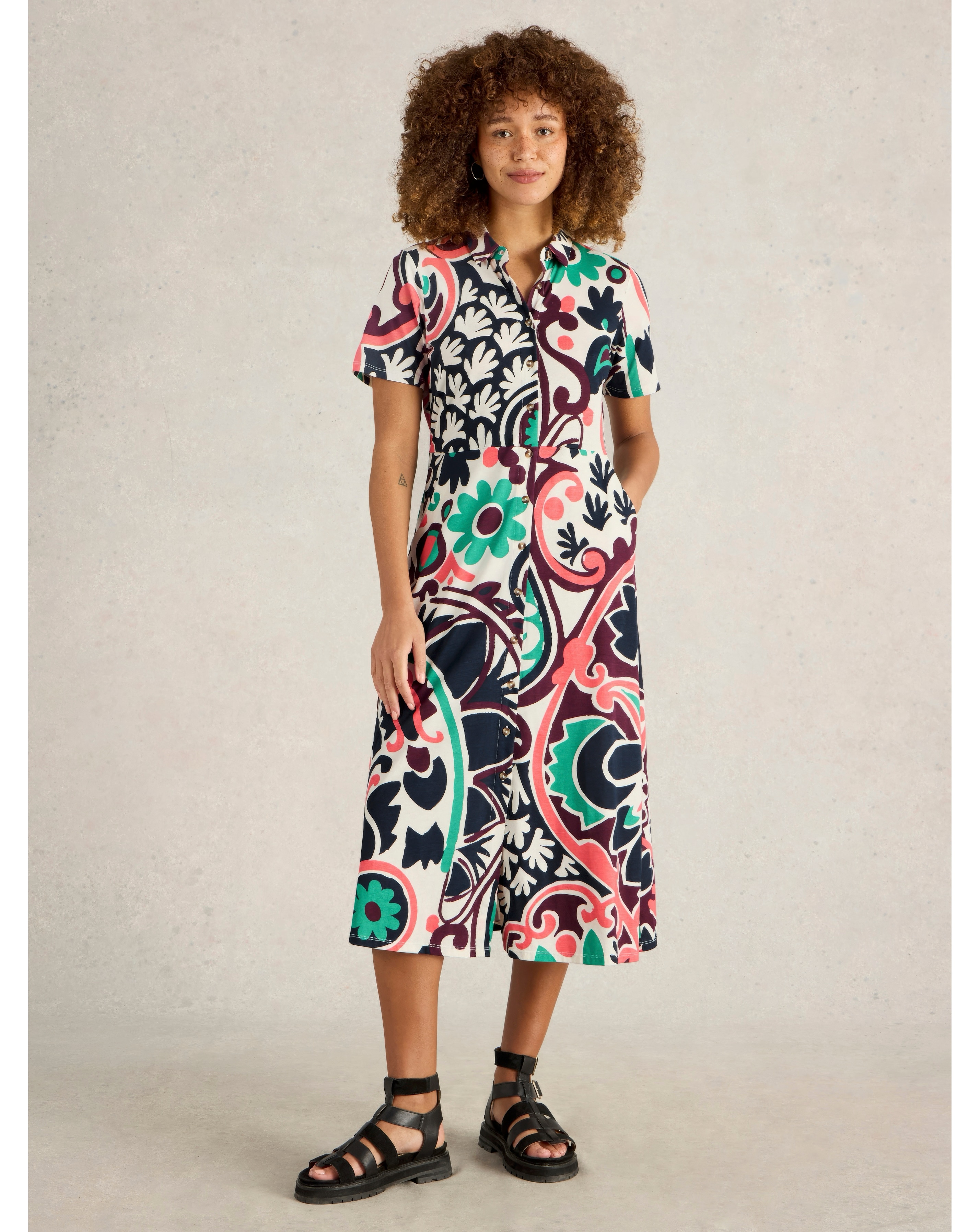 White Stuff Rua Jersey Shirt Dress