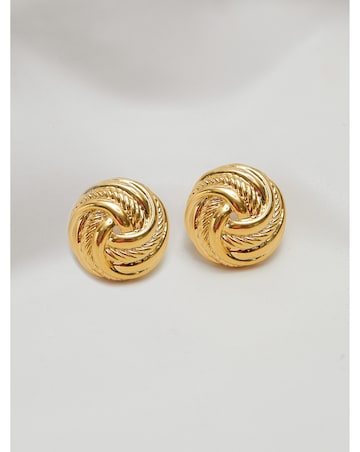 Jon Richard Vintage Inspired Gold Plated Knot Clip Earrings