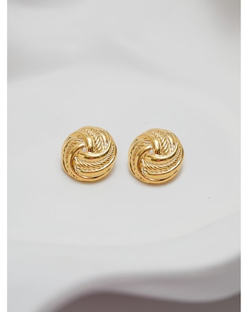 Jon Richard Vintage Inspired Gold Plated Knot Clip Earrings