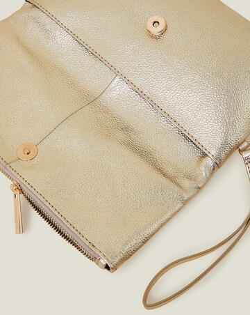 Accessorize Leather Metallic Clutch