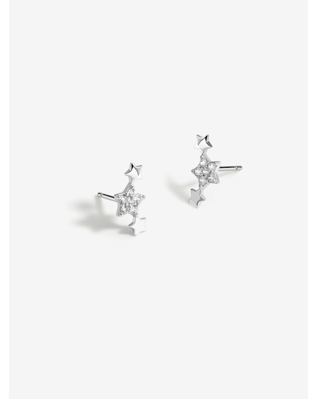 Sterling Silver 925 CZ Star Earrings