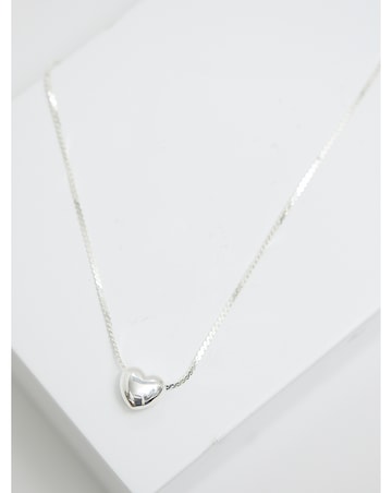 Simply Silver 925 Puff Heart Necklace