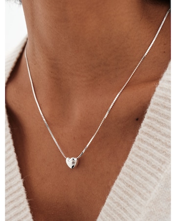 Simply Silver 925 Puff Heart Necklace