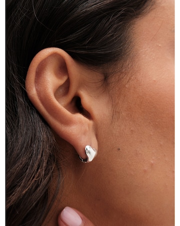 Simply Silver 925 Heart Huggie Hoops