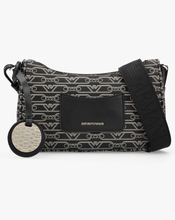 Emporio Armani Lilly Logo Black Baguette Bag