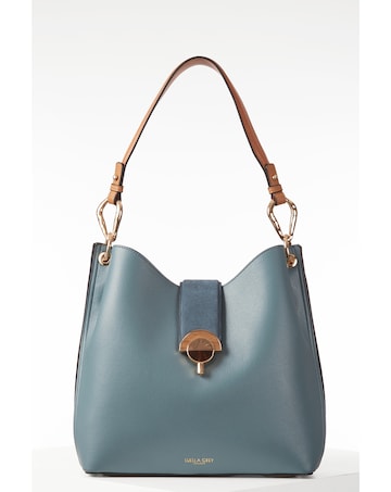 Luella Grey Alexi Airforce Blue/Tan Hobo Tote