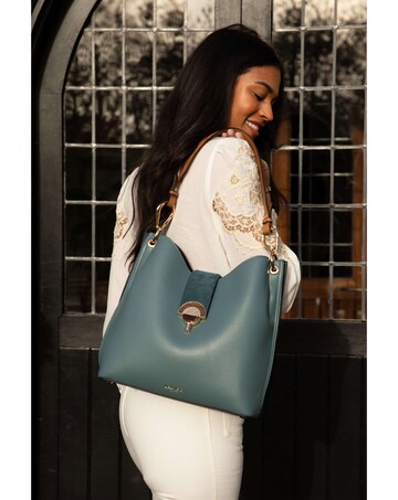 Luella Grey Alexi Airforce Blue/Tan Hobo Tote