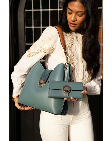 Luella Grey Alexi Airforce Blue/Tan Hobo Tote