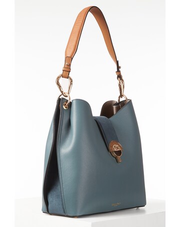 Luella Grey Alexi Airforce Blue/Tan Hobo Tote