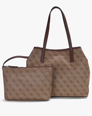Guess Vikky II Latte Logo Tote Bag