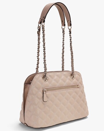 Guess Dome Light Beige Quilted Shoulder Bag