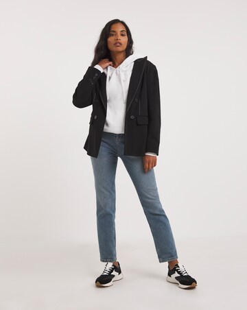 Contrast Stitch Scuba Crepe Blazer