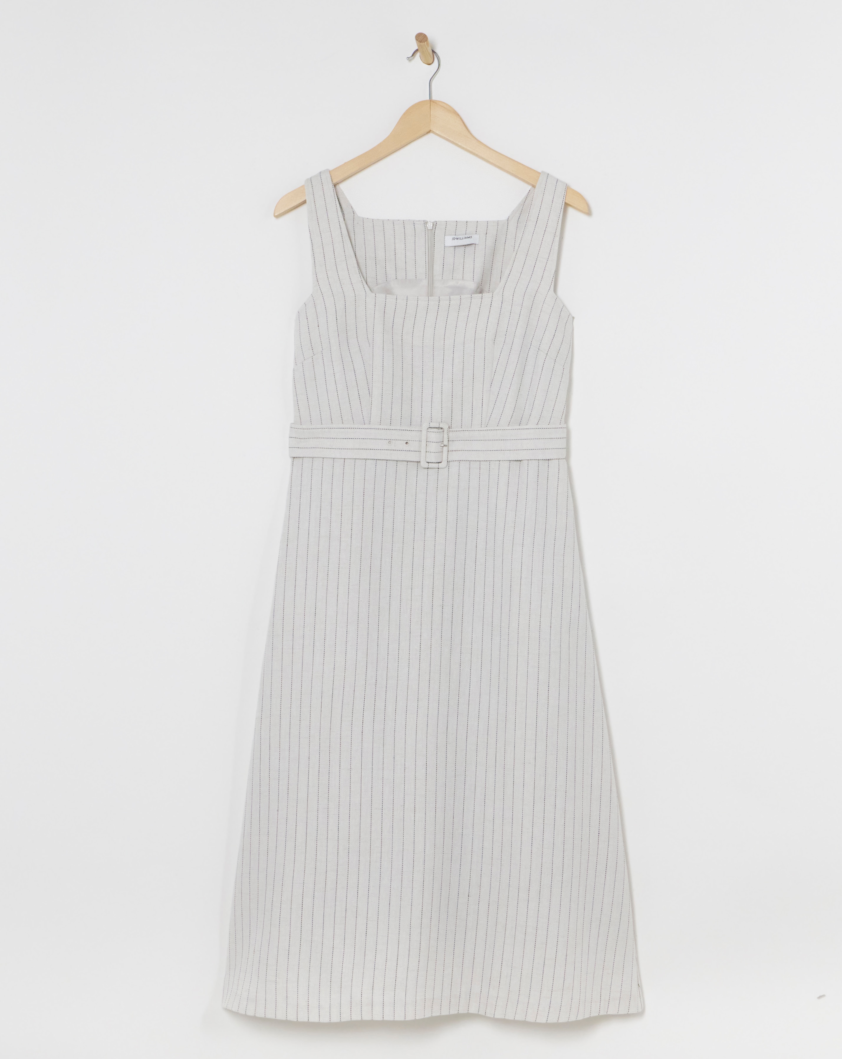 Pinstripe Linen Pinafore Dress