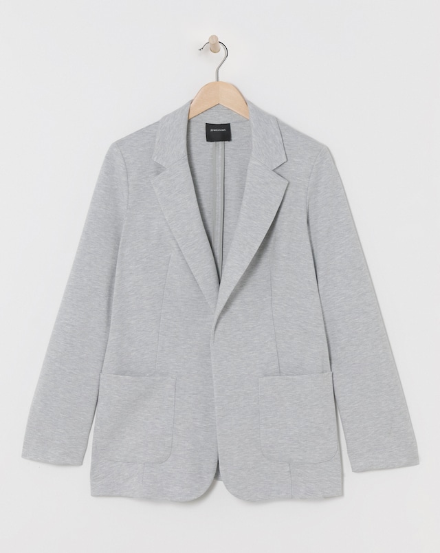 Unlined Throw On Jersey Blazer - Grey