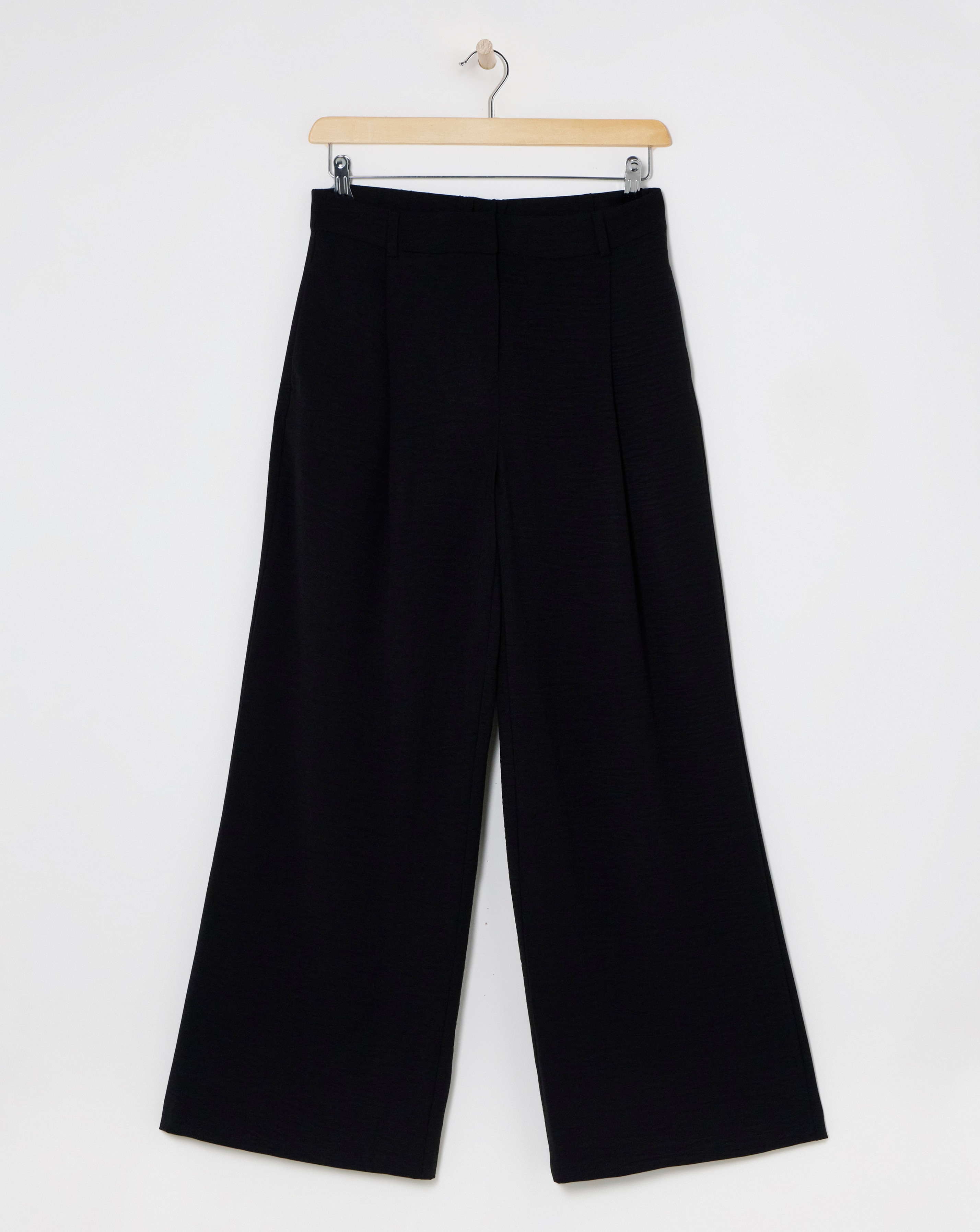 Textured Pleated Wide Leg Trousers