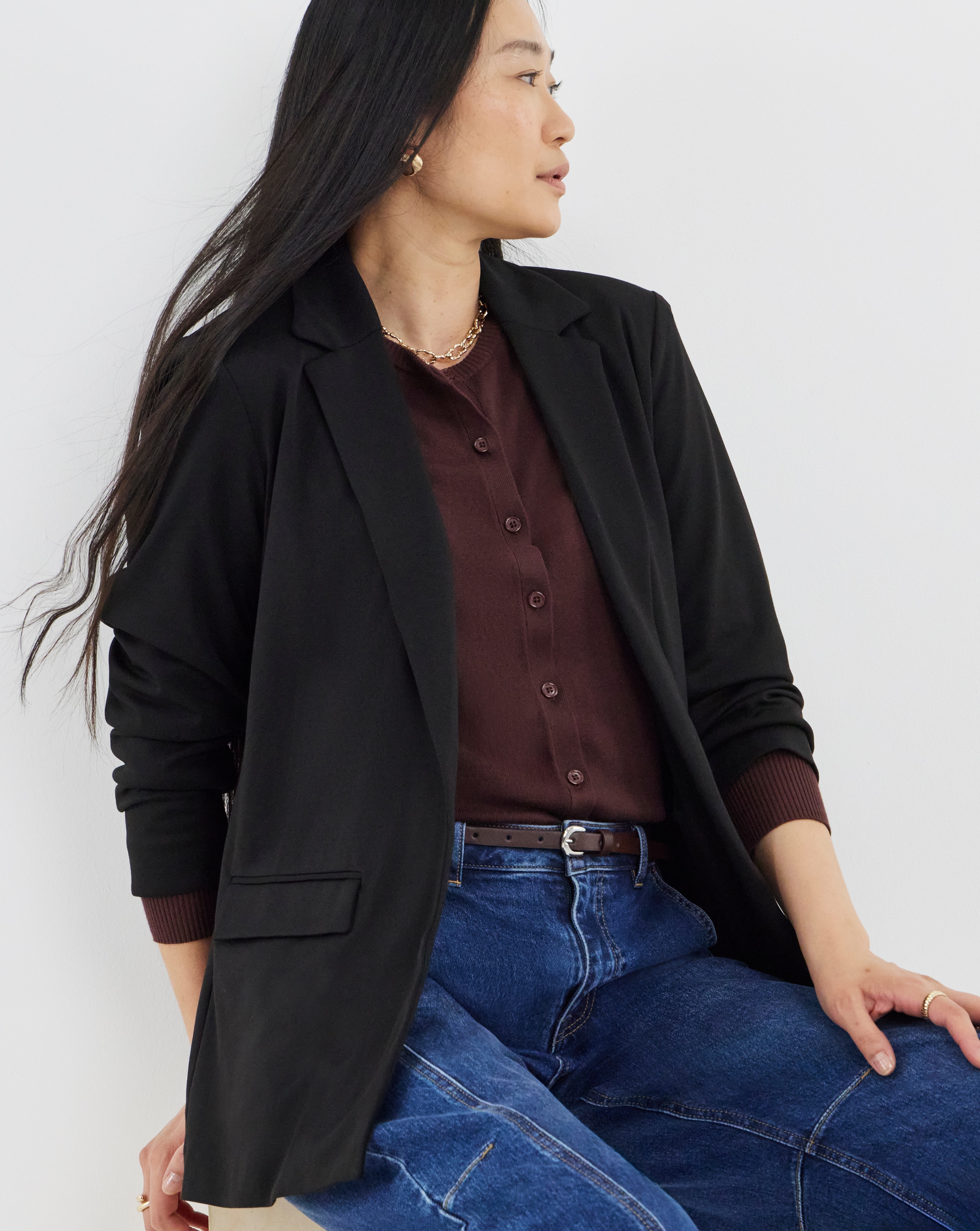 Black Ponte Edge to Blazer