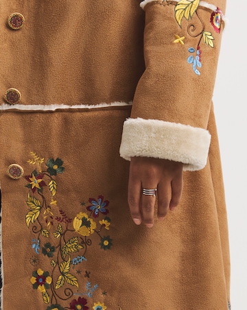 Joe Browns Enchanting Embroidered Faux Fur Coat